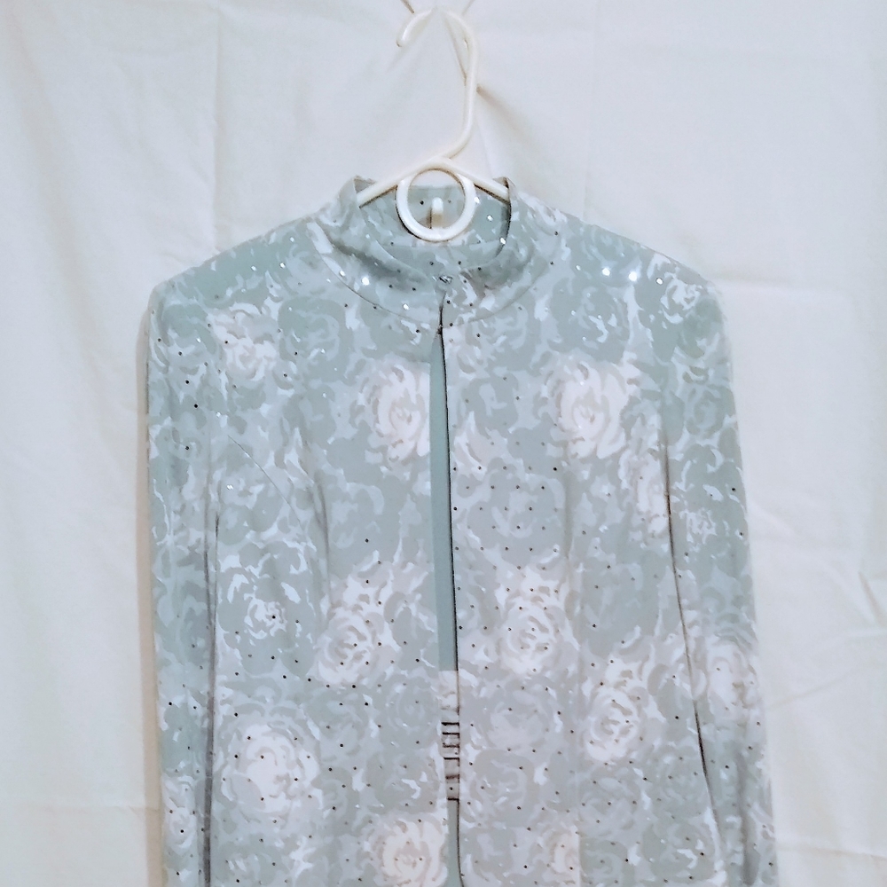 Jessica Howard Dress size 8P blue white embellished 2 piece formal party aline